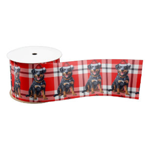 Hondenliefhebber Beauceron Red Plaid Christmas Satijnen Lint