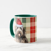 Hondenliefhebber Bergamasco Holiday Plaid Mok (Voorkant links)
