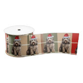 Hondenliefhebber Bergamasco Rood Groen Plaid Kerst Satijnen Lint (Spoel)
