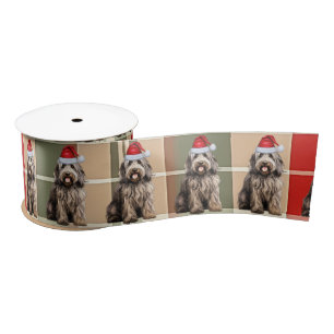 Hondenliefhebber Bergamasco Rood Groen Plaid Kerst Satijnen Lint