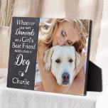 Hondenliefhebber Best Friend Persoonlijke foto van Fotoplaat<br><div class="desc">Viel uw beste vriend met een aangepast uniek hoepaardplaatje voor honden in een stijlvol schouderblad. Dit hondenliefhebber fotoplaque is het perfecte cadeau voor jezelf, familie of vrienden om de geliefden te eren. Wie zei dat Diamonds een beste vriendin voor meisjes is, nooit van een hond gehouden. " COPYRIGHT © 2022...</div>