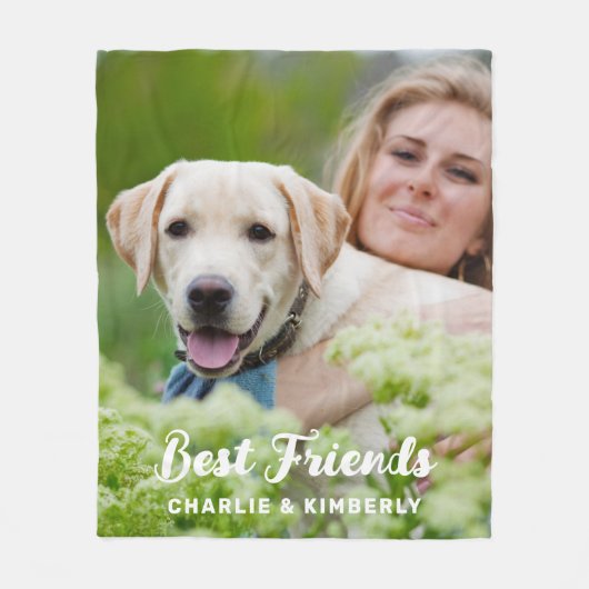 Hondenliefhebber beste vrienden gepersonaliseerde  fleece deken (Voorkant)