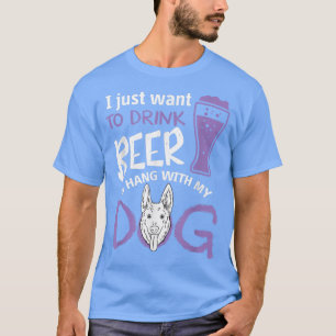 Hondenliefhebber bier Drink Bier hangen met hond T-shirt