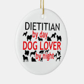 Hondenliefhebber bij diëtist keramisch ornament (Rechts)