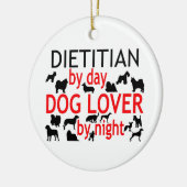 Hondenliefhebber bij diëtist keramisch ornament (Links)