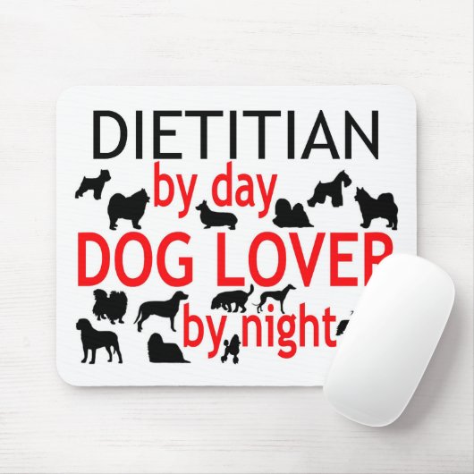 Hondenliefhebber bij diëtist muismat (Met muis)