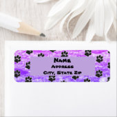 Hondenliefhebber Blauw Paars Abstract Puppy Paw af Etiket (Insitu)