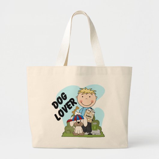 Hondenliefhebber Blond Boy T shirten en geschenken Grote Tote Bag (Voorkant)