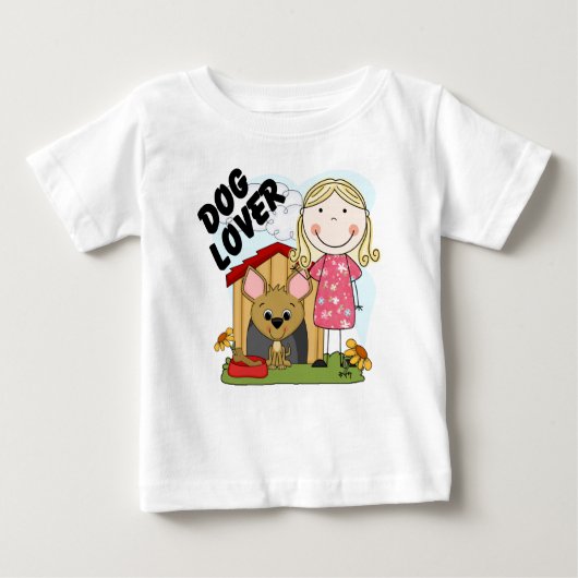 Hondenliefhebber Blond Meisje T-shirts en geschenk (Voorkant)
