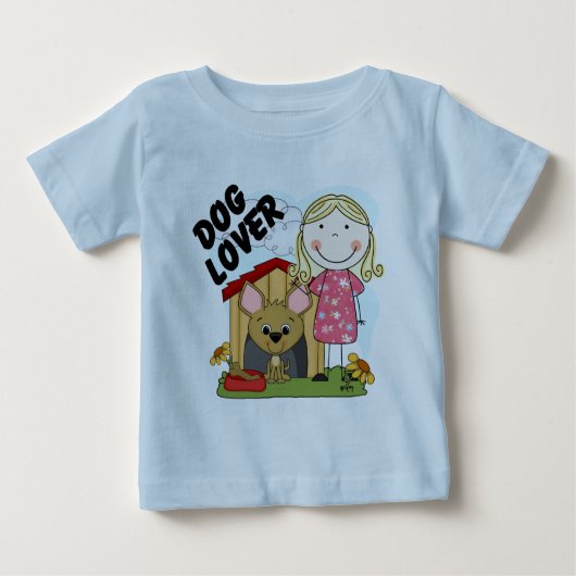 Hondenliefhebber Blond Meisje T-shirts en geschenk (Voorkant)