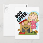 Hondenliefhebber Blond Meisje T-shirts en geschenk Briefkaart (Voorkant / Achterkant)