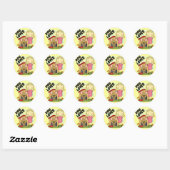 Hondenliefhebber Blond Meisje T-shirts en geschenk Ronde Sticker (Vel)