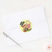 Hondenliefhebber Blond Meisje T-shirts en geschenk Ronde Sticker (Envelop)