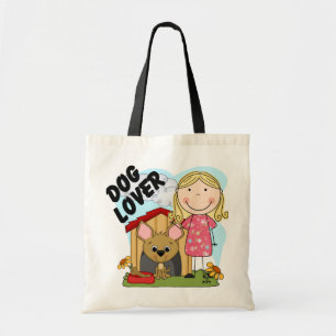 Hondenliefhebber Blond Meisje T-shirts en geschenk Tote Bag