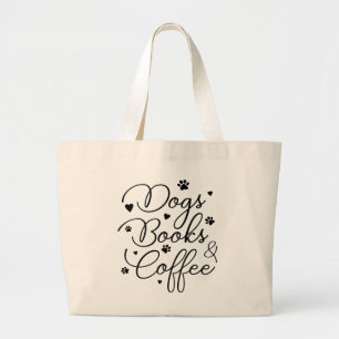 Hondenliefhebber Boeken Koffie Cafeïne Lezen Nerd Grote Tote Bag