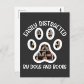 Hondenliefhebber Book Reader Bookworm Animal Paw Briefkaart (Voorkant / Achterkant)