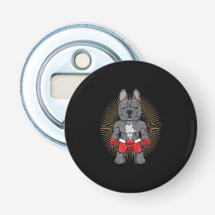 Hondenliefhebber Brave French Bulldog Fighter Button Flesopener