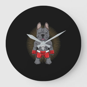 hondenliefhebber Brave French Bulldog Fighter Grote Klok