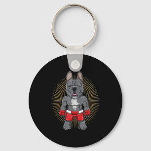 Hondenliefhebber Brave French Bulldog Fighter Sleutelhanger