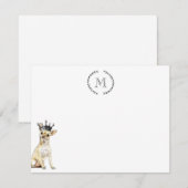 Hondenliefhebber Chihuahua Personalized Royal Notitiekaartje (Voorkant / Achterkant)