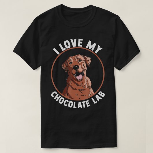 Hondenliefhebber Choco Labrador mama papa Ik hou v T-shirt (Design voorkant)