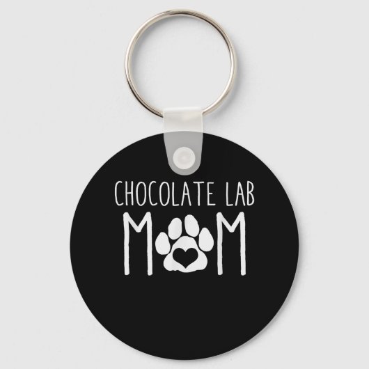 Hondenliefhebber | Chocolade Lab Moeder Sleutelhanger (Voorkant)