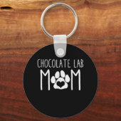 Hondenliefhebber | Chocolade Lab Moeder Sleutelhanger (Voorkant)