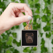 Hondenliefhebber | Chocolade Labrador Dark Brown D Sleutelhanger (Hand)