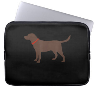 Hondenliefhebber Chocolade Labrador Dog Silhouet Laptop Sleeve