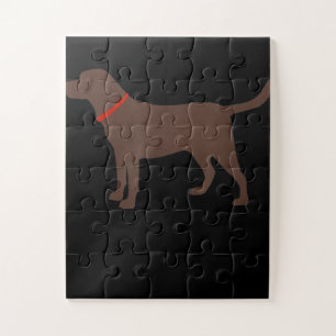 Hondenliefhebber Chocolade Labrador Dog Silhouet Legpuzzel