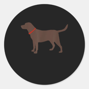 Hondenliefhebber Chocolade Labrador Dog Silhouet Ronde Sticker