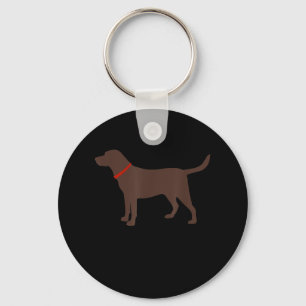 Hondenliefhebber Chocolade Labrador Dog Silhouet Sleutelhanger