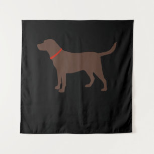 Hondenliefhebber   Chocolade Labrador Dog Silhouet Wandkleed