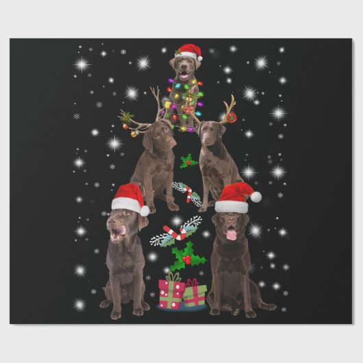 hondenliefhebber | Chocolade Labrador-kerstboom Cadeaupapier (Vlak)