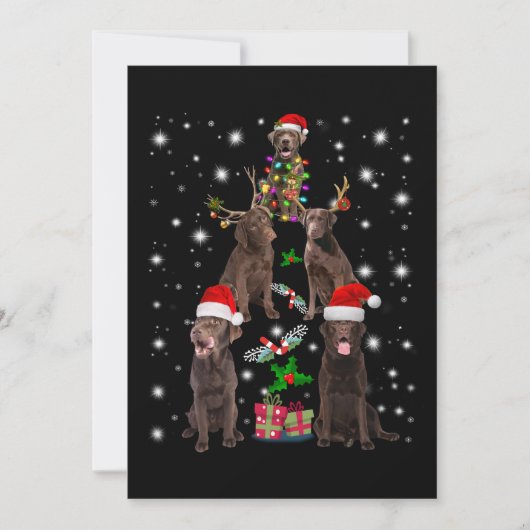 hondenliefhebber | Chocolade Labrador-kerstboom Kaart (Voorkant)