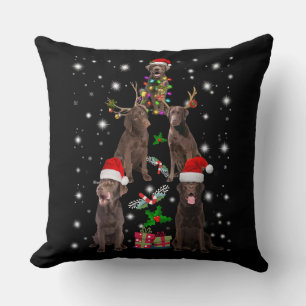 Hondenliefhebber   Chocolade Labrador-kerstboom Kussen
