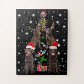 Hondenliefhebber | Chocolade Labrador-kerstboom Legpuzzel (Verticaal)
