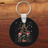 Hondenliefhebber | Chocolade Labrador-kerstboom Sleutelhanger (Voorkant)