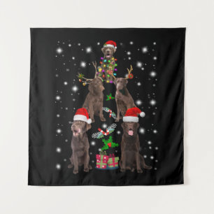 hondenliefhebber   Chocolade Labrador-kerstboom Wandkleed