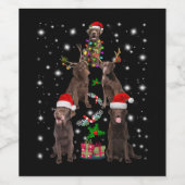 Hondenliefhebber | Chocolade Labrador-kerstboom Wijn Etiket (Enkel label)