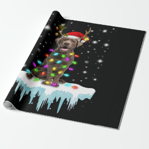 Hondenliefhebber   Chocolade Labrador-kerstlicht Cadeaupapier