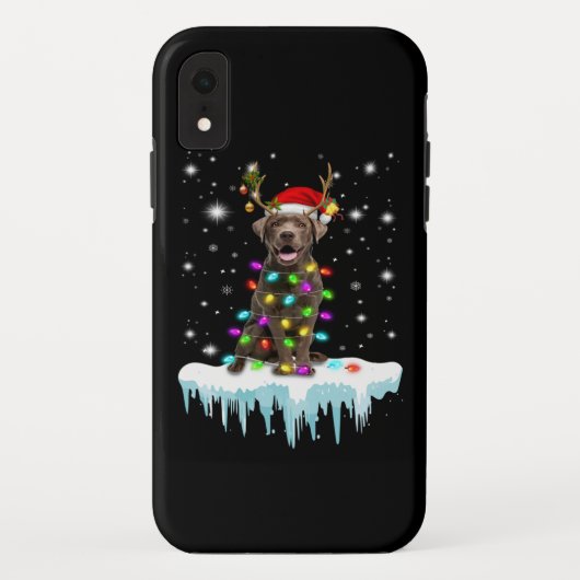 Hondenliefhebber | Chocolade Labrador-kerstlicht Case-Mate iPhone Case (Achterkant)