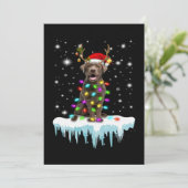 Hondenliefhebber | Chocolade Labrador Kerstlicht Kaart (Staand voorkant)