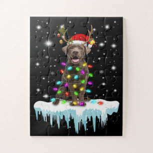 Hondenliefhebber   Chocolade Labrador-kerstlicht Legpuzzel