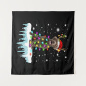 hondenliefhebber | Chocolade Labrador-kerstlicht Wandkleed (Voorkant (horizontaal))