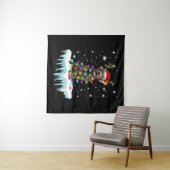 hondenliefhebber | Chocolade Labrador-kerstlicht Wandkleed (In Situ (horizontaal))