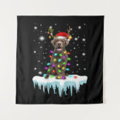 hondenliefhebber | Chocolade Labrador-kerstlicht Wandkleed (Voorkant)