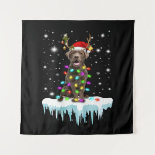 hondenliefhebber   Chocolade Labrador-kerstlicht Wandkleed