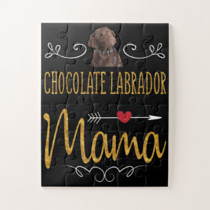 Hondenliefhebber   Chocolade Labrador Mama Legpuzzel