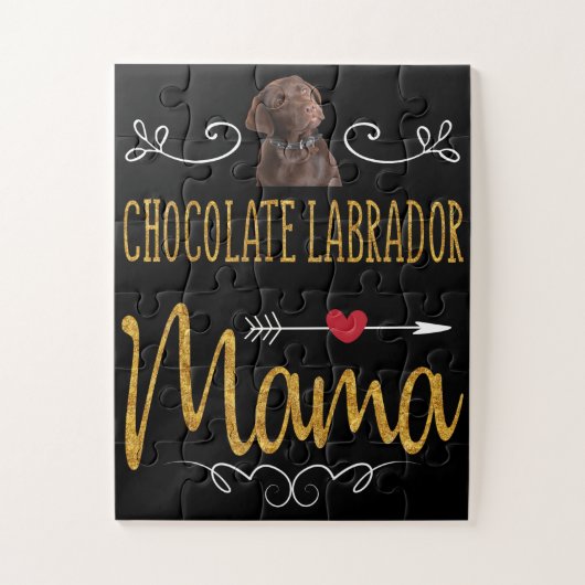 Hondenliefhebber | Chocolade Labrador Mama Legpuzzel (Verticaal)